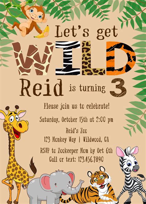 safari theme invitation|More.